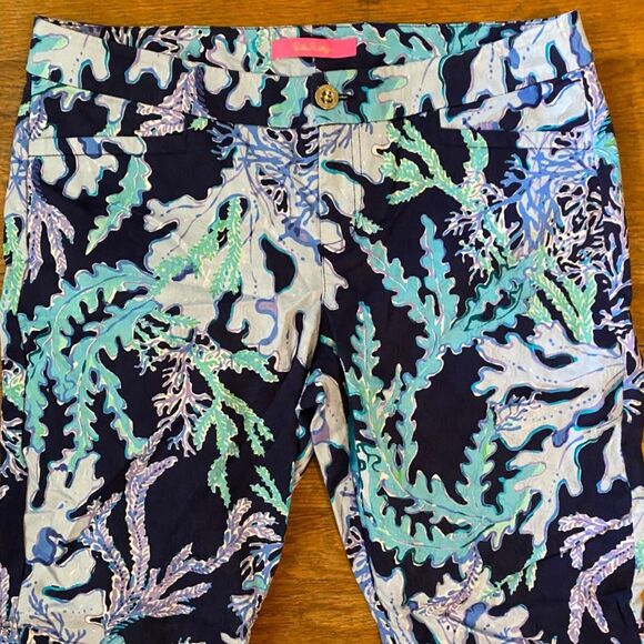 Lilly Pulitzer Floral Skinny Ankle Pants Women Size 10 - Picture 2 of 6